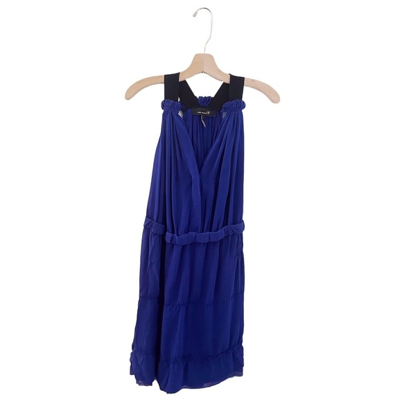 Isabel Marant Etoile Mini Dress Silk Purple Raw Hem Edges Sleeveless - Picture 1 of 7